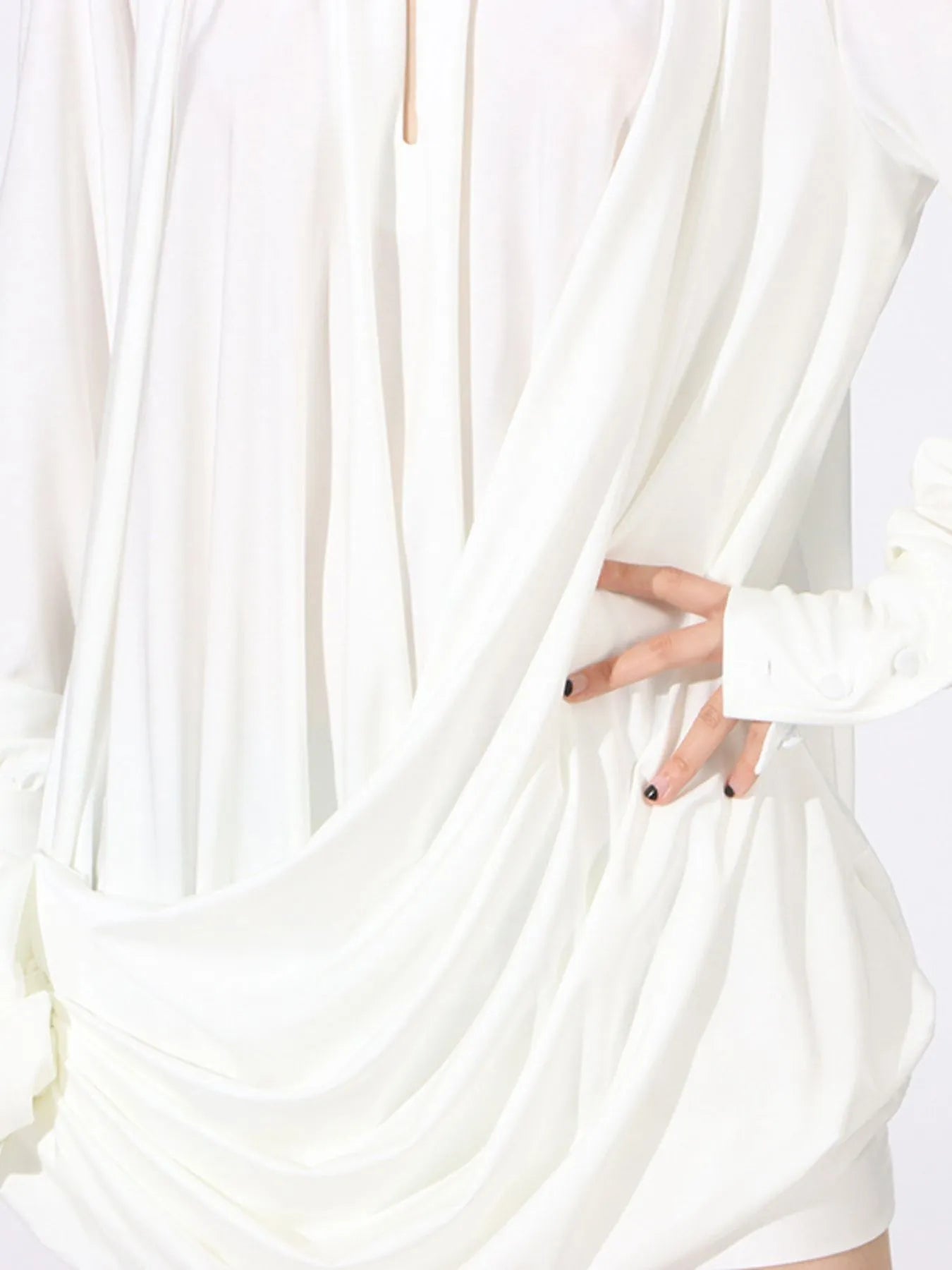 Ruched Long Sleeve Mini Dress designed for comfort and style at Lookzlike