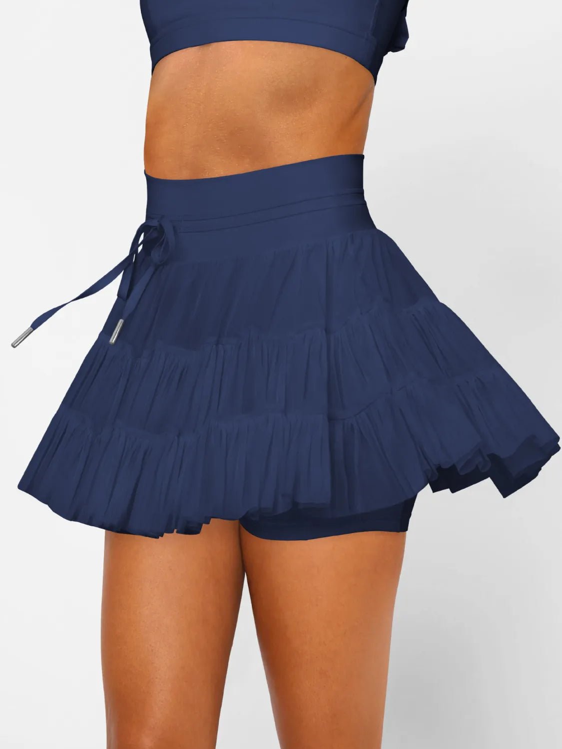 Ruched Mini Skort with Pockets - Lookzlike