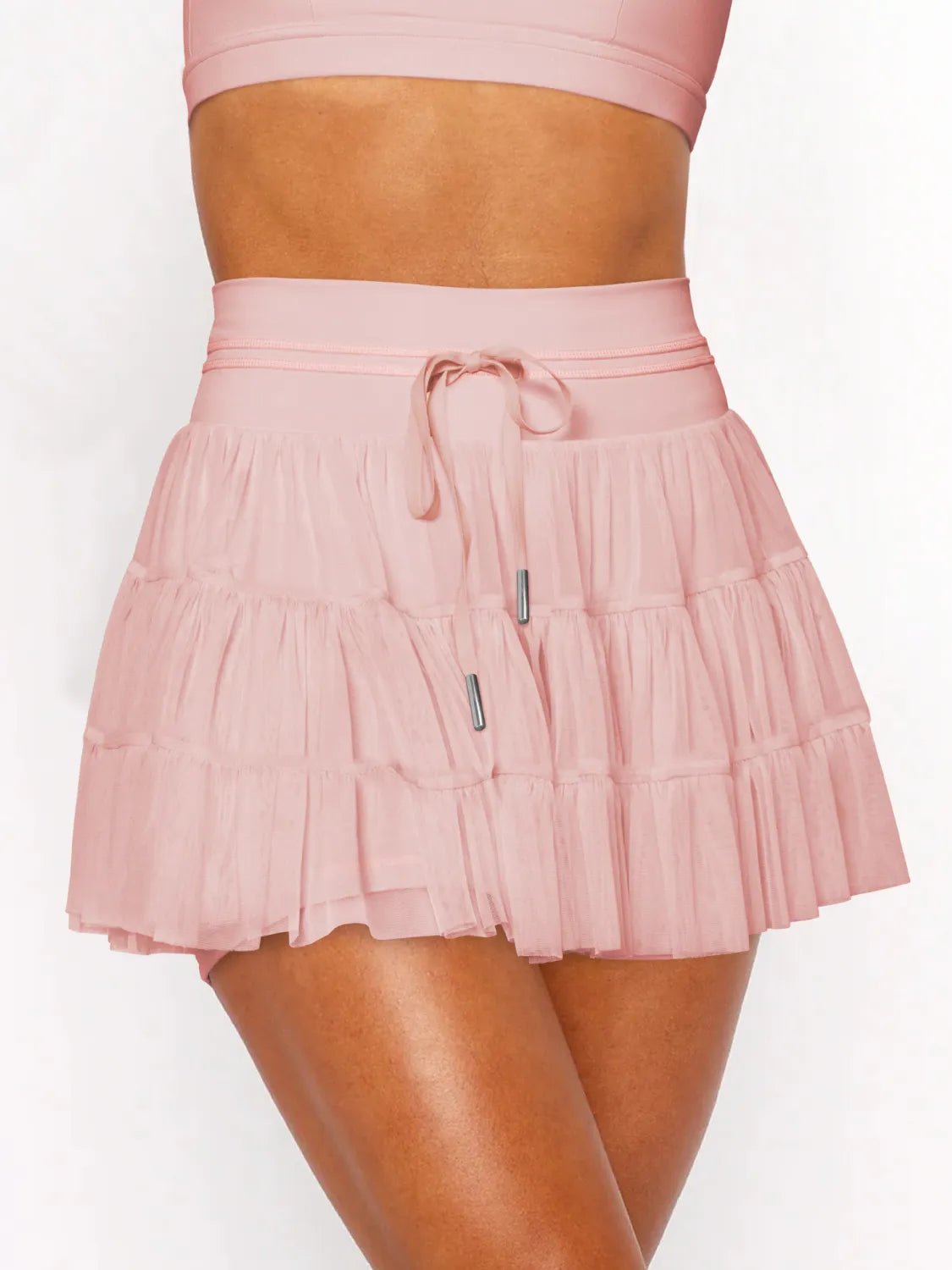 Ruched Mini Skort with Pockets - Lookzlike