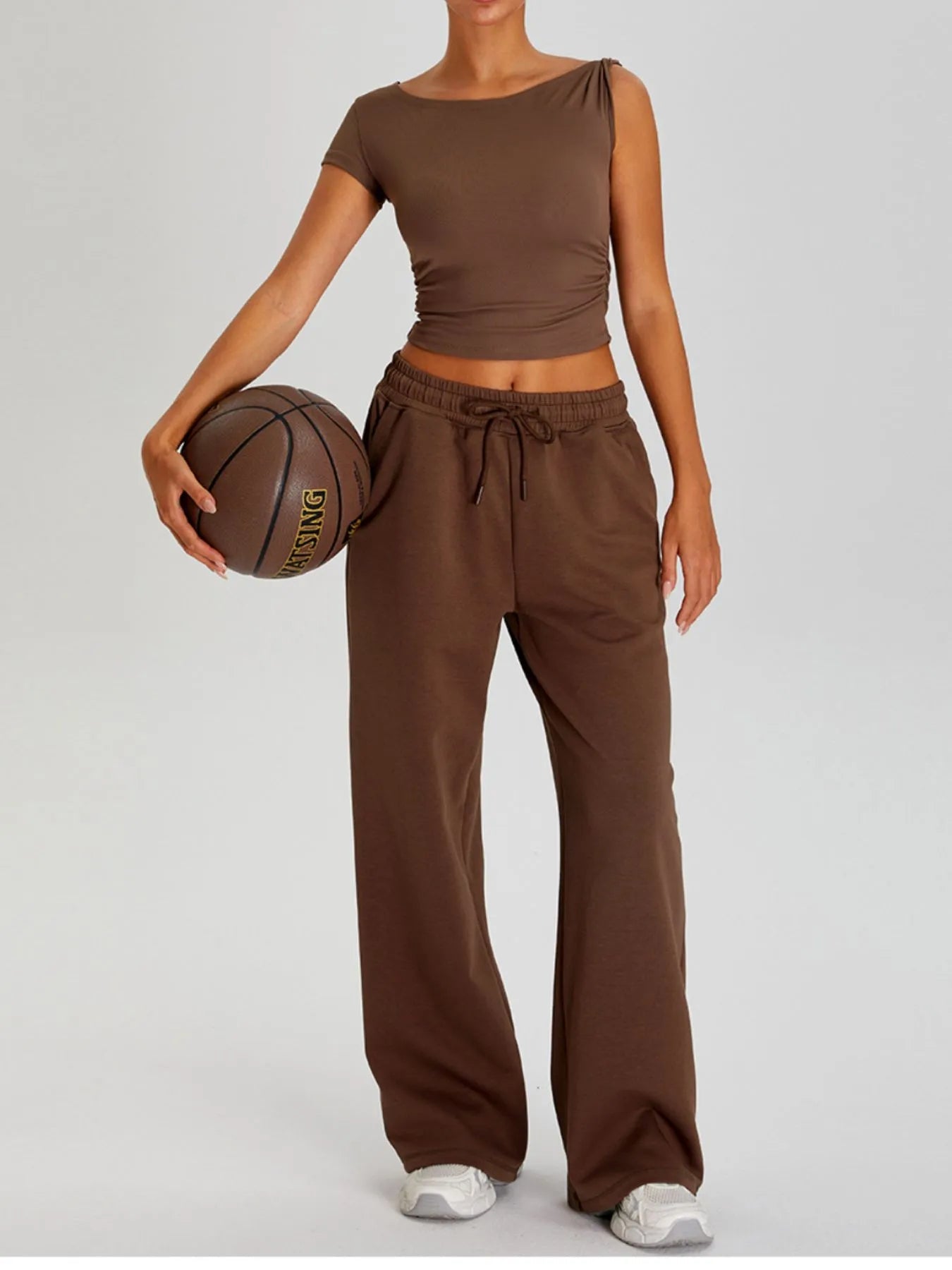 Ruched Side Crop T-Shirt - Lookzlike
