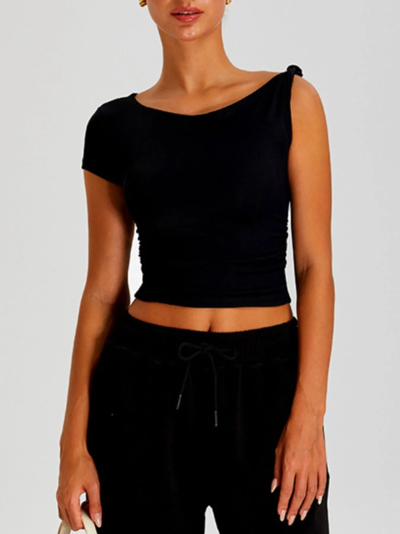Ruched Side Crop T-Shirt - Lookzlike