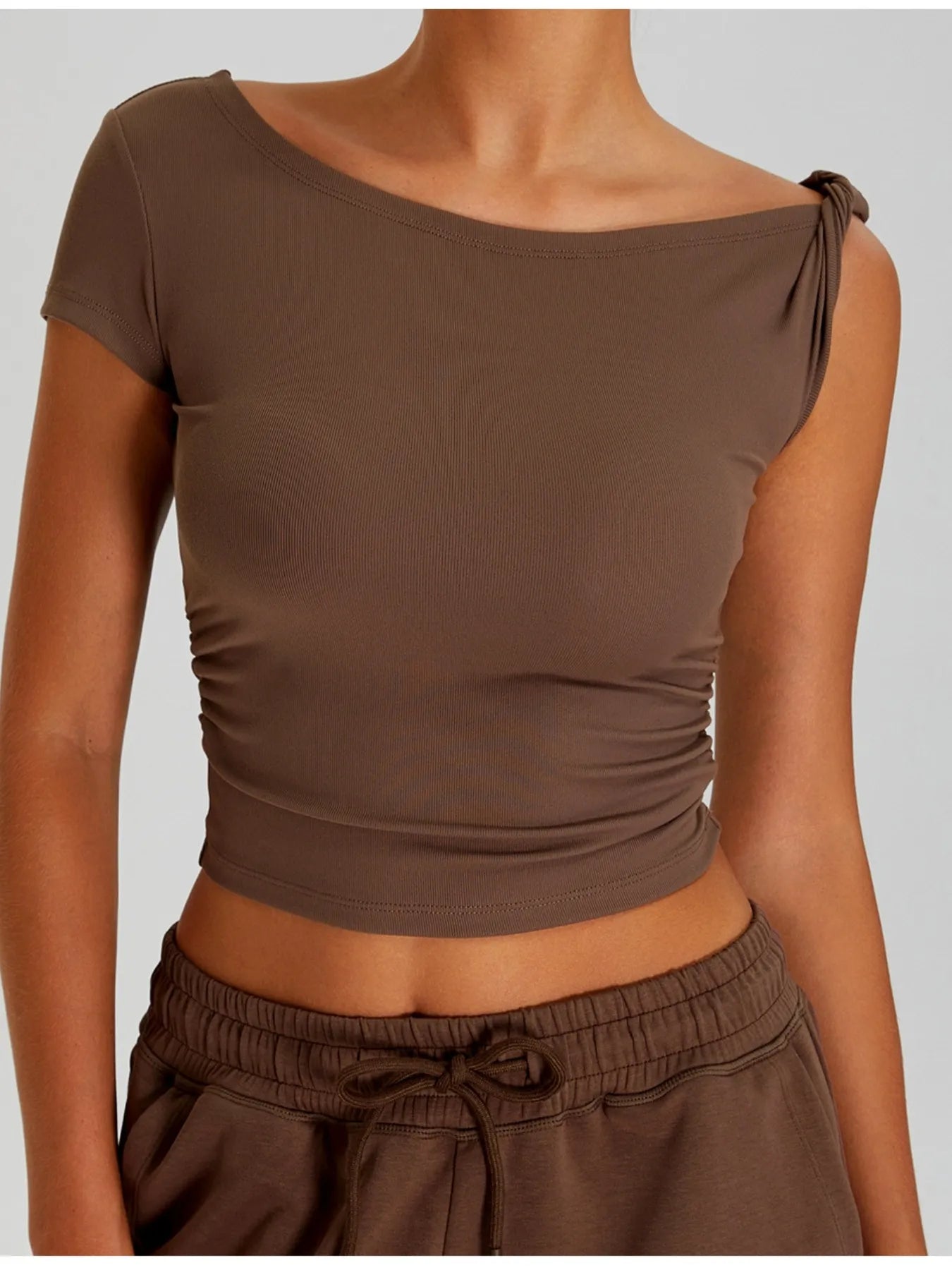 Ruched Side Crop T-Shirt - Lookzlike