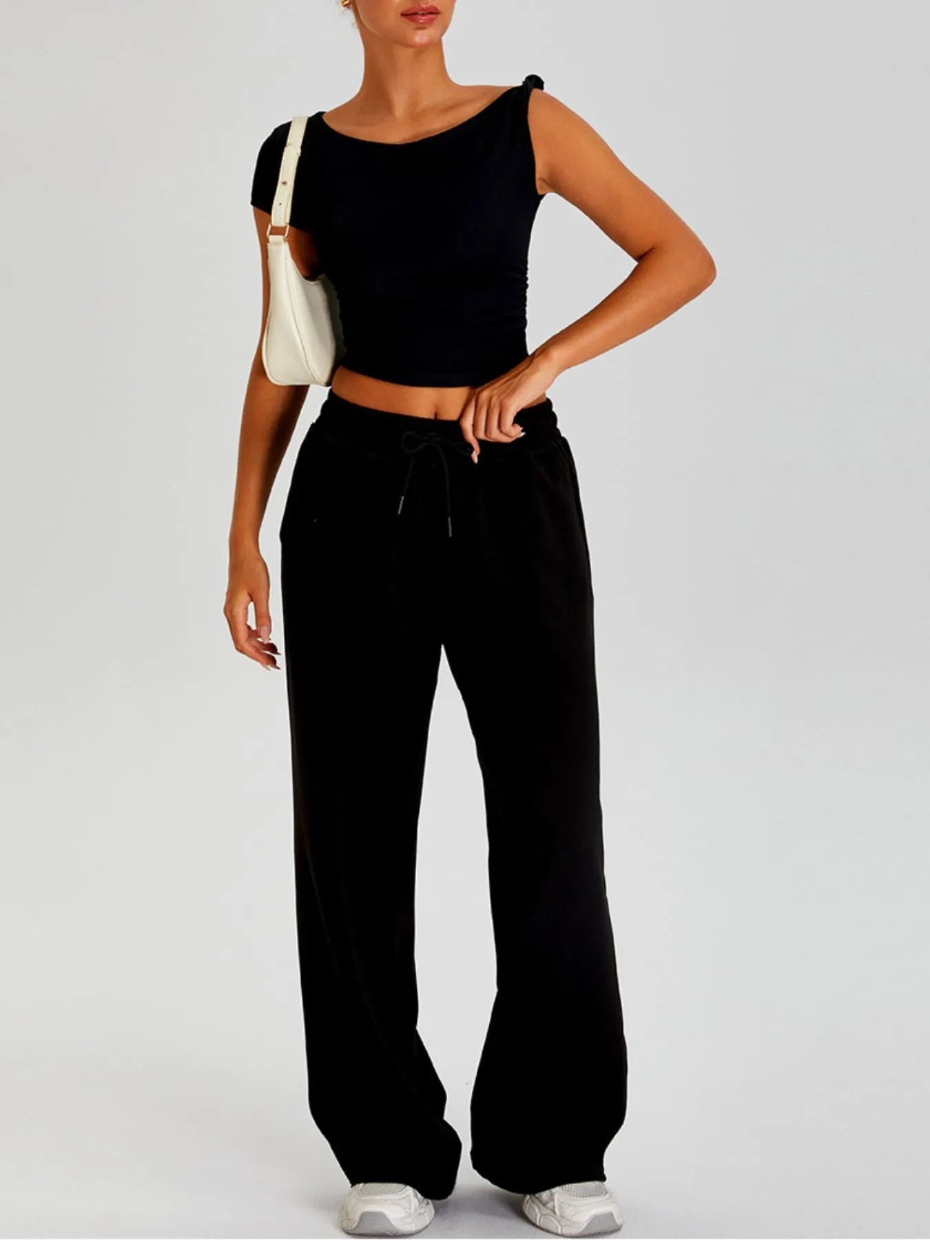 Ruched Side Crop T-Shirt - Lookzlike
