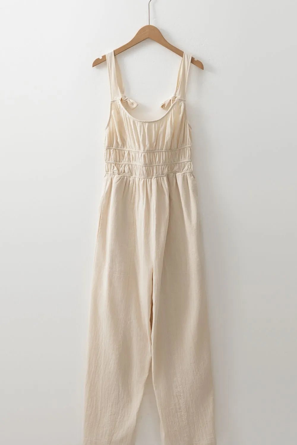 Ruched Sleeveless Wide Leg Jumpsuit - Lookzlike