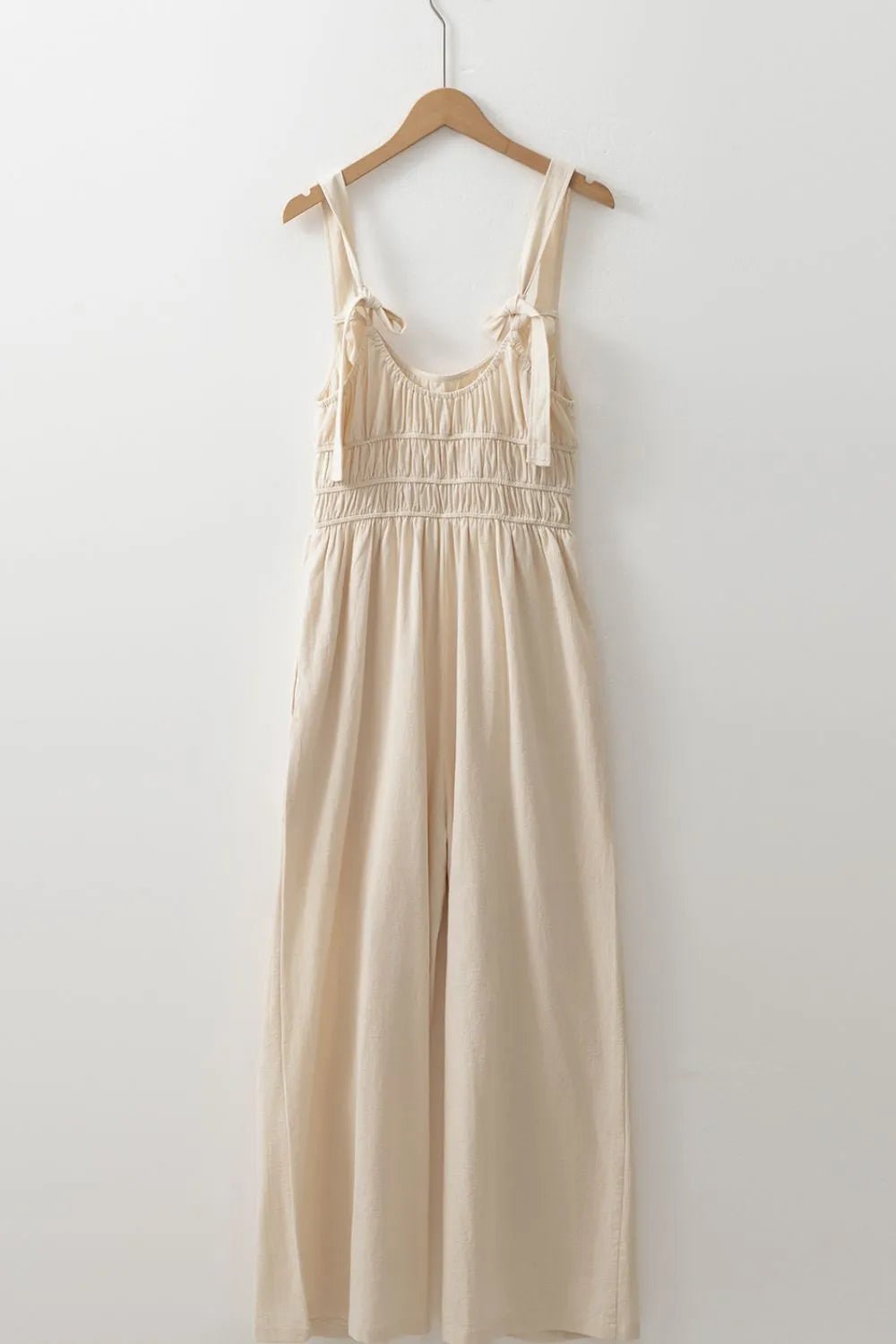 Ruched Sleeveless Wide Leg Jumpsuit - Lookzlike