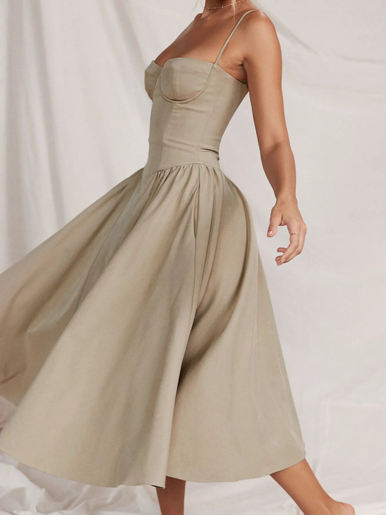 Ruched Sweetheart Neck Cami Dress designed for comfort and style at Lookzlike
