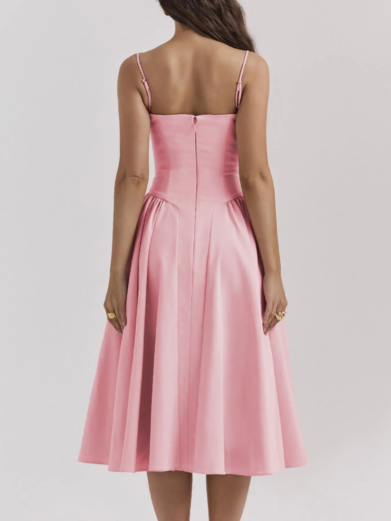 Ruched Sweetheart Neck Cami Dress designed for comfort and style at Lookzlike