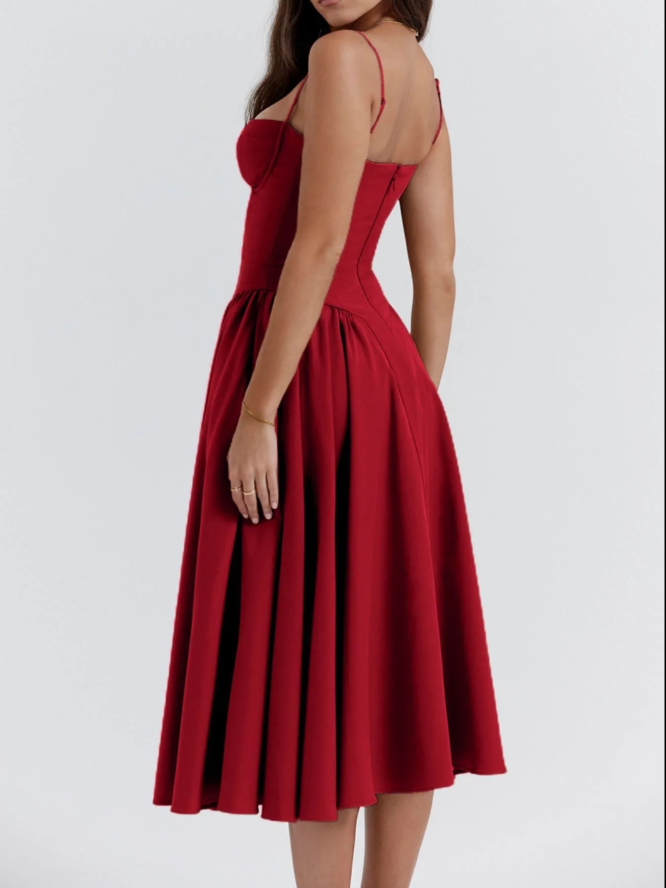 Ruched Sweetheart Neck Cami Dress designed for comfort and style at Lookzlike