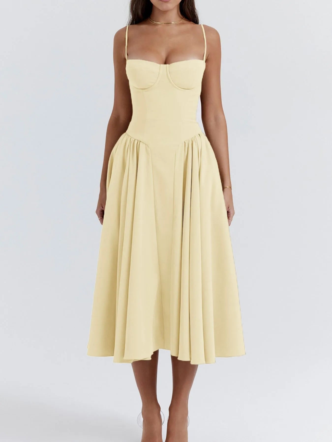 Ruched Sweetheart Neck Cami Dress designed for comfort and style at Lookzlike