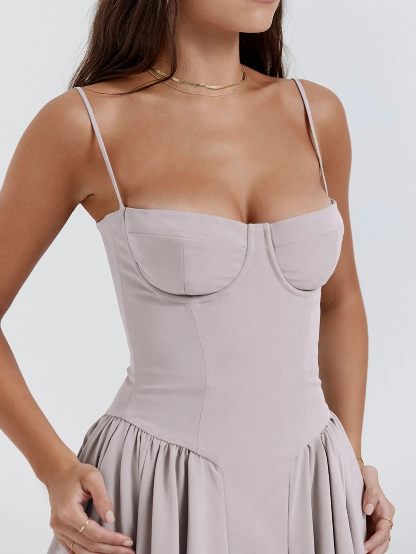 Ruched Sweetheart Neck Cami Dress designed for comfort and style at Lookzlike