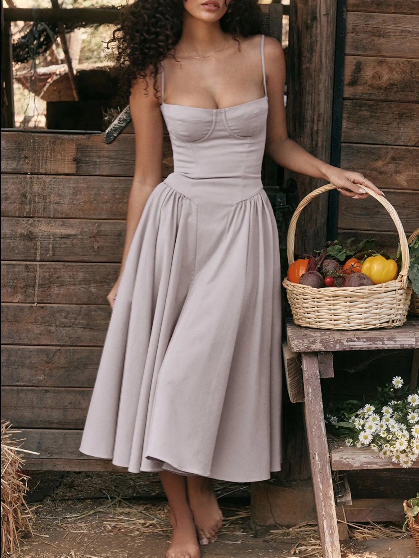 Ruched Sweetheart Neck Cami Dress designed for comfort and style at Lookzlike