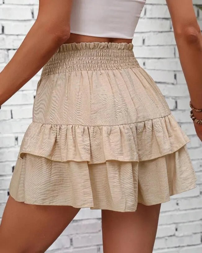 Ruffle Layered High Waist Casual Skort - Lookzlike