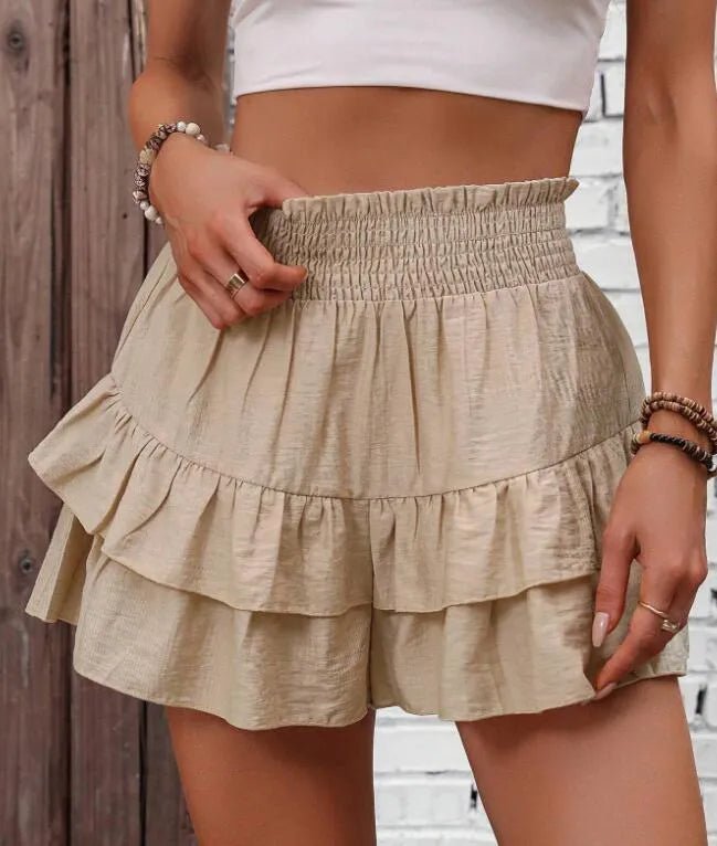 Ruffle Layered High Waist Casual Skort - Lookzlike