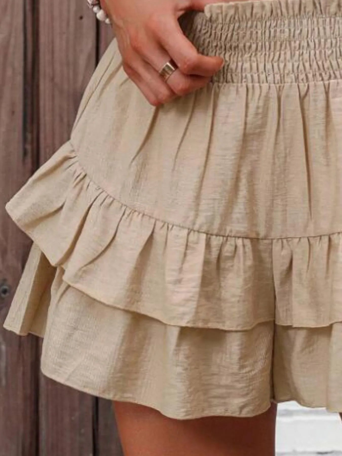 Ruffle Layered High Waist Casual Skort - Lookzlike