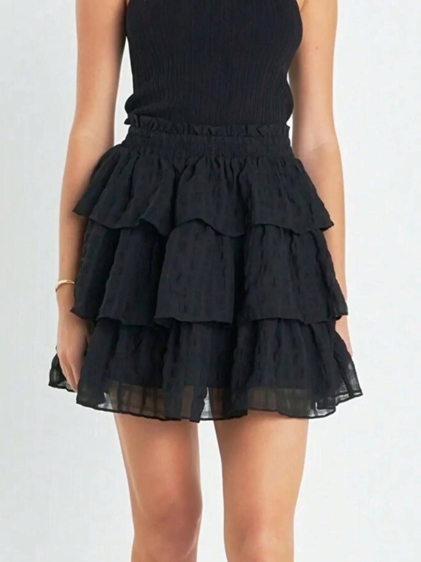 Ruffle Layered Mini Skirt - Lookzlike