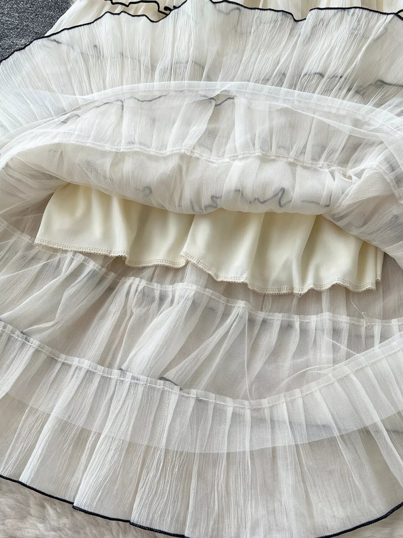 Ruffled Contrast Trim Skirt designed for comfort and style at Lookzlike