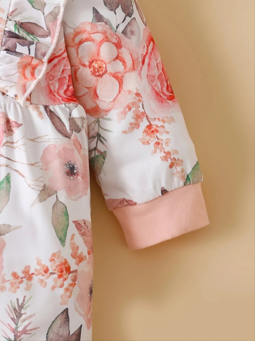 Ruffled Floral Round Neck Jumpsuit with Headband designed for comfort and style at Lookzlike