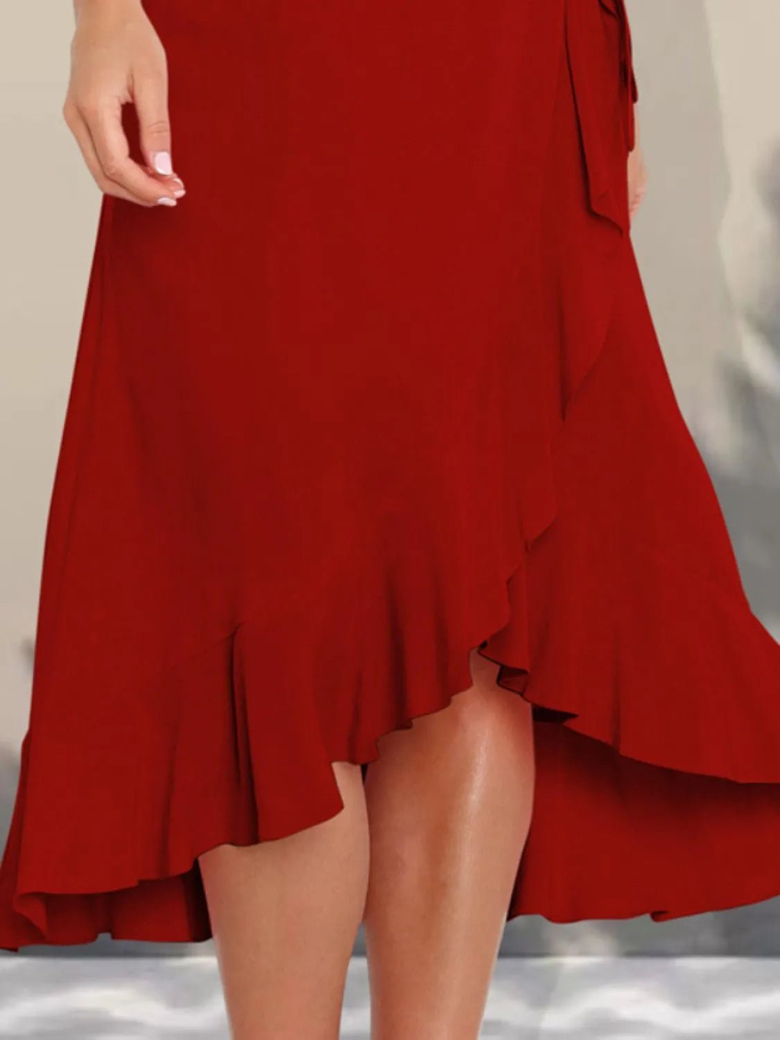 Ruffled Hem Tied Skirt - Lookzlike