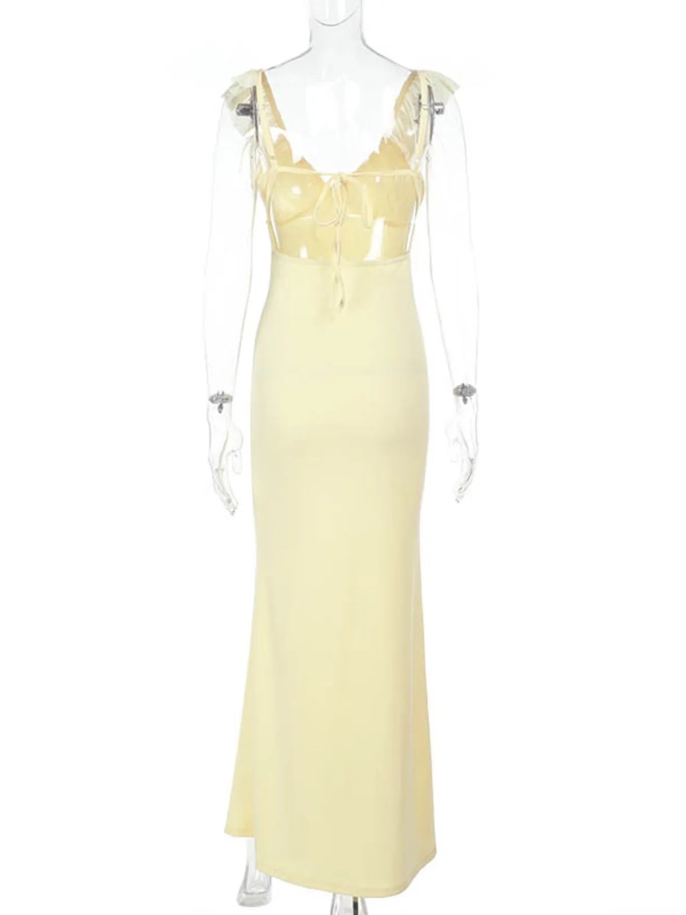 Ruffled V-Neck Sleeveless Maxi Dress - Lookzlike