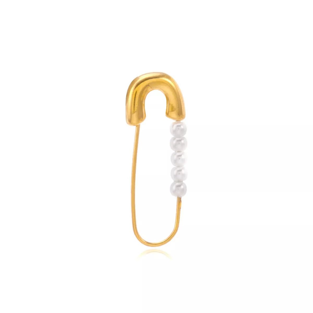 Safety Pin Pearl Accent Earrings designed for comfort and style at Lookzlike