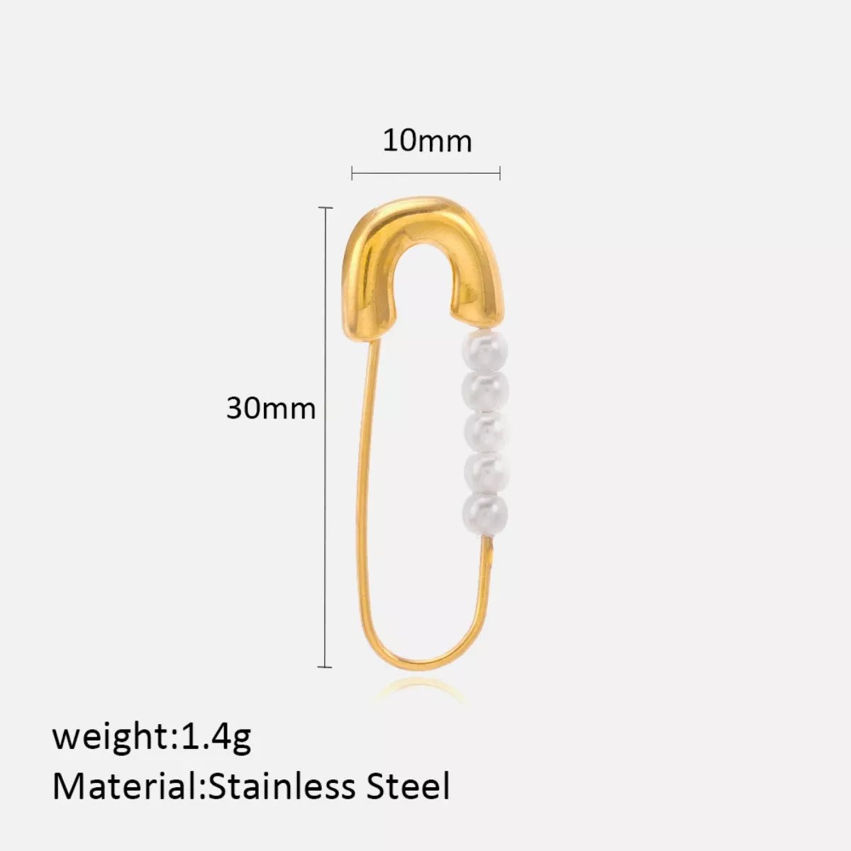 Safety Pin Pearl Accent Earrings designed for comfort and style at Lookzlike