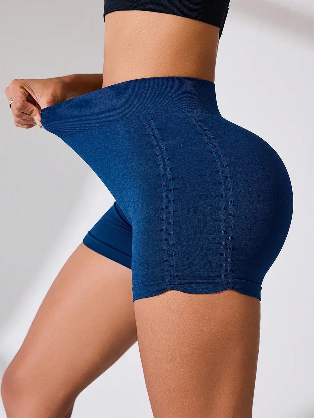 Side Ruched High Rise Active Shorts designed for comfort and style at Lookzlike