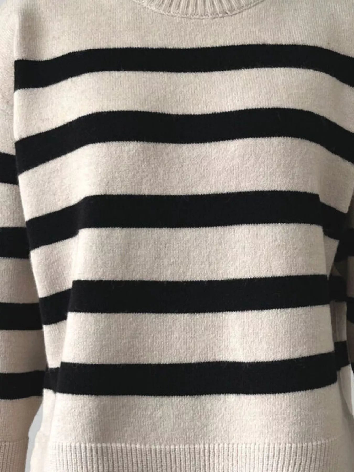 Side Slit Striped Oversized Knit Sweater designed for comfort and style at Lookzlike