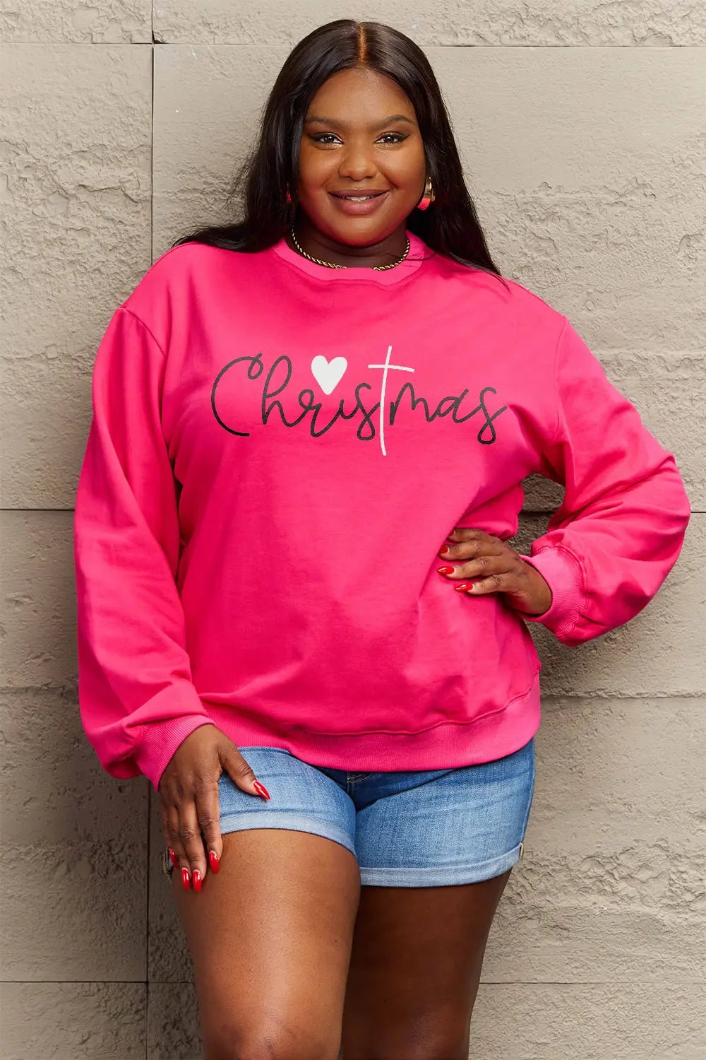 Simply Love Full Size CHRISTMAS Long Sleeve Sweatshirt - Lookzlike