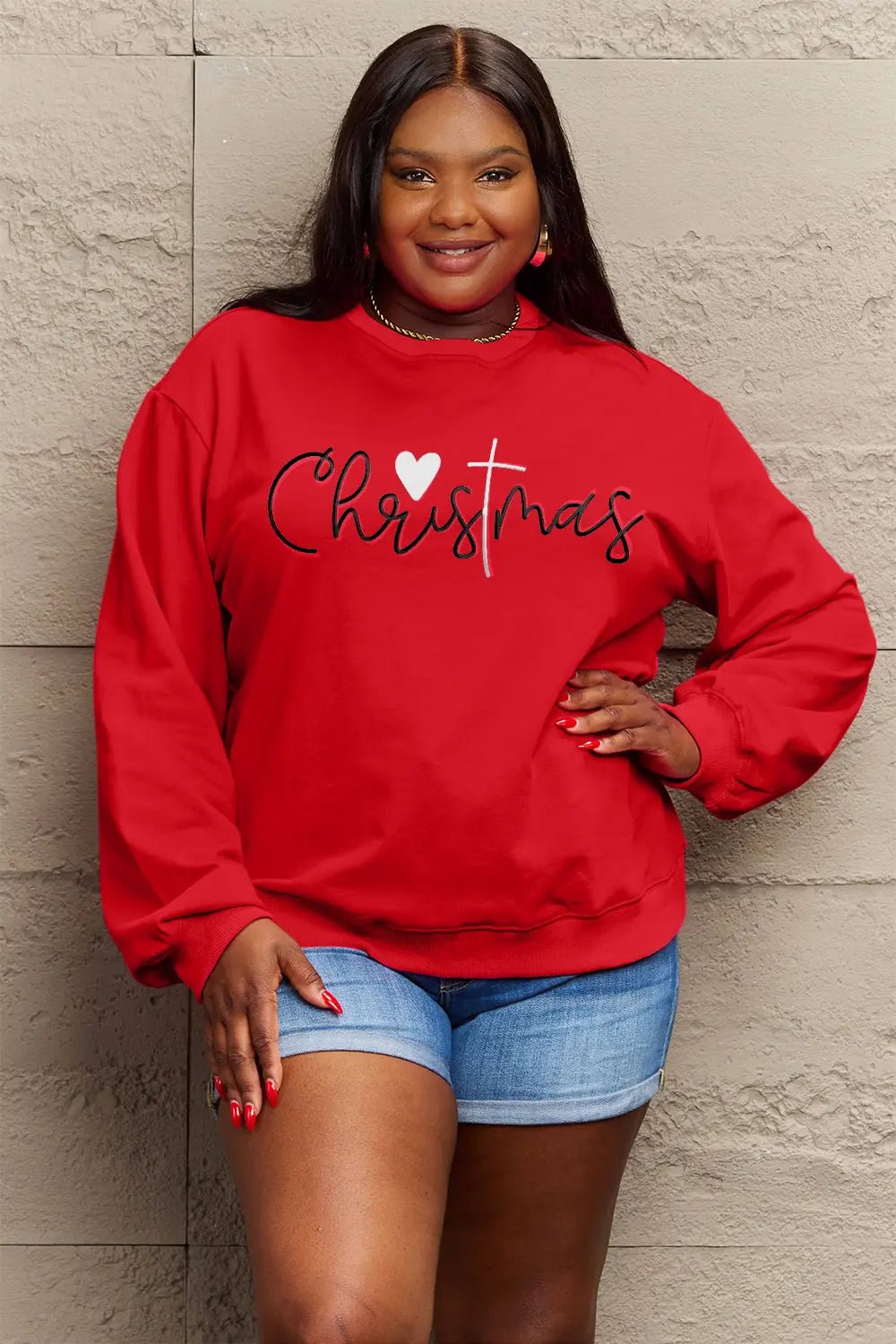 Simply Love Full Size CHRISTMAS Long Sleeve Sweatshirt - Lookzlike