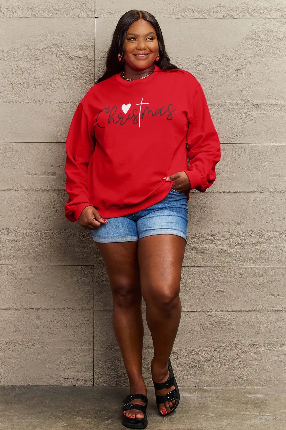 Simply Love Full Size CHRISTMAS Long Sleeve Sweatshirt - Lookzlike