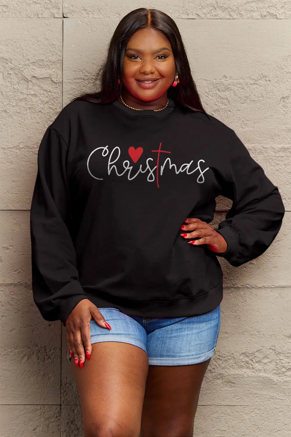 Simply Love Full Size CHRISTMAS Long Sleeve Sweatshirt - Lookzlike