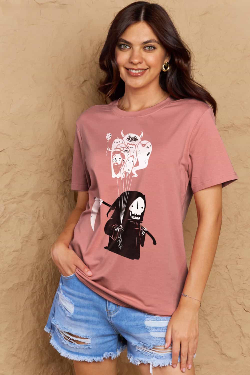 Simply Love Full Size Death Graphic T-Shirt - Lookzlike
