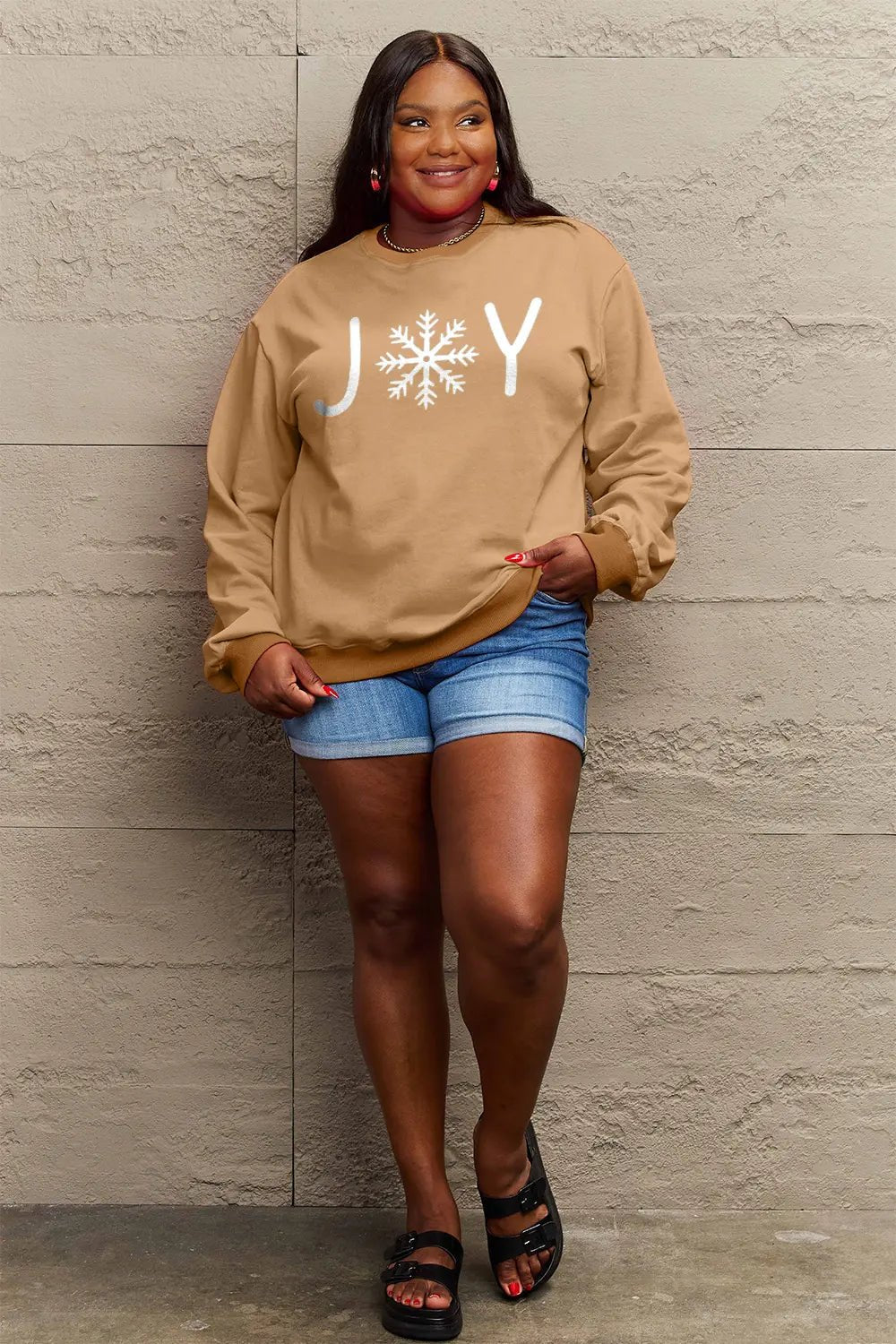 Simply Love Full Size Graphic Long Sleeve Sweatshirt - Lookzlike