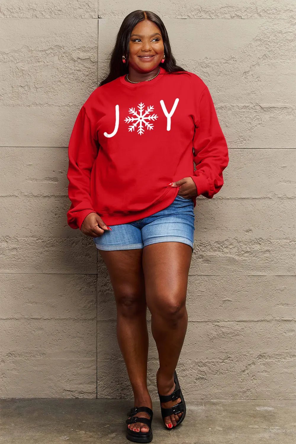 Simply Love Full Size Graphic Long Sleeve Sweatshirt - Lookzlike