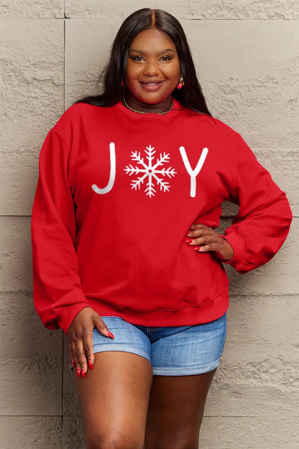 Simply Love Full Size Graphic Long Sleeve Sweatshirt - Lookzlike