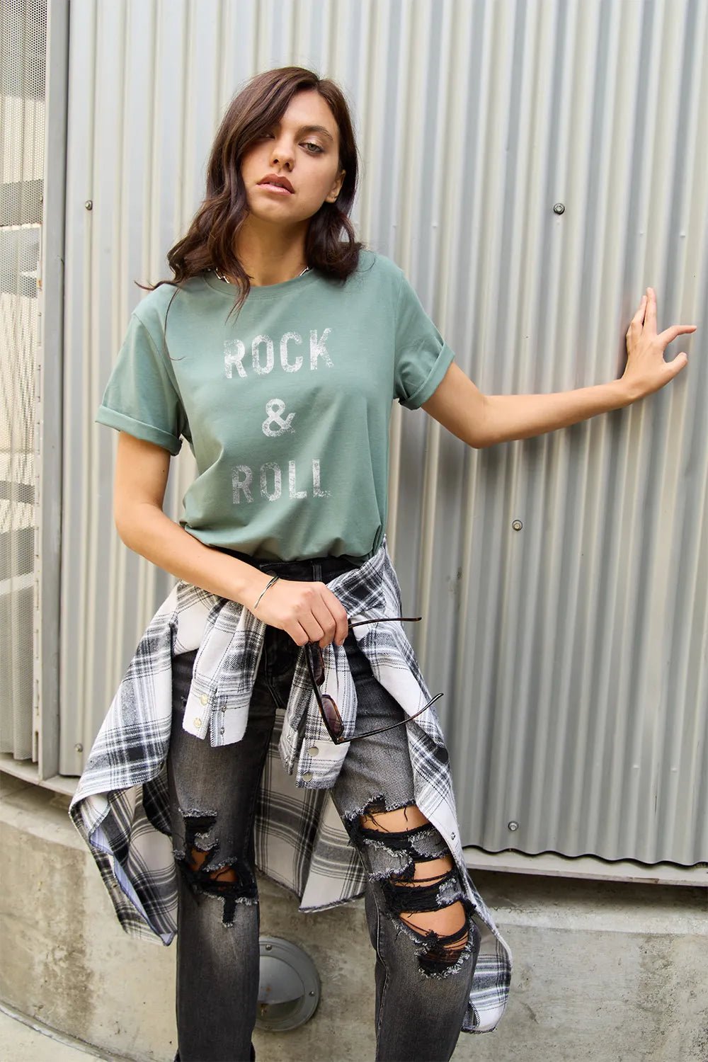 Simply Love Full Size ROCK & ROLL Short Sleeve T-Shirt - Lookzlike