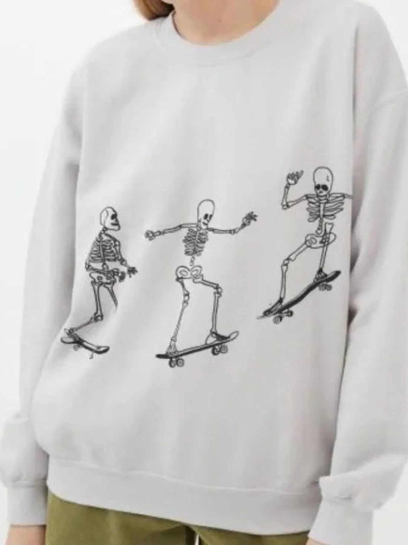 Skeleton Graphic Oversized Sweatshirt designed for comfort and style at Lookzlike