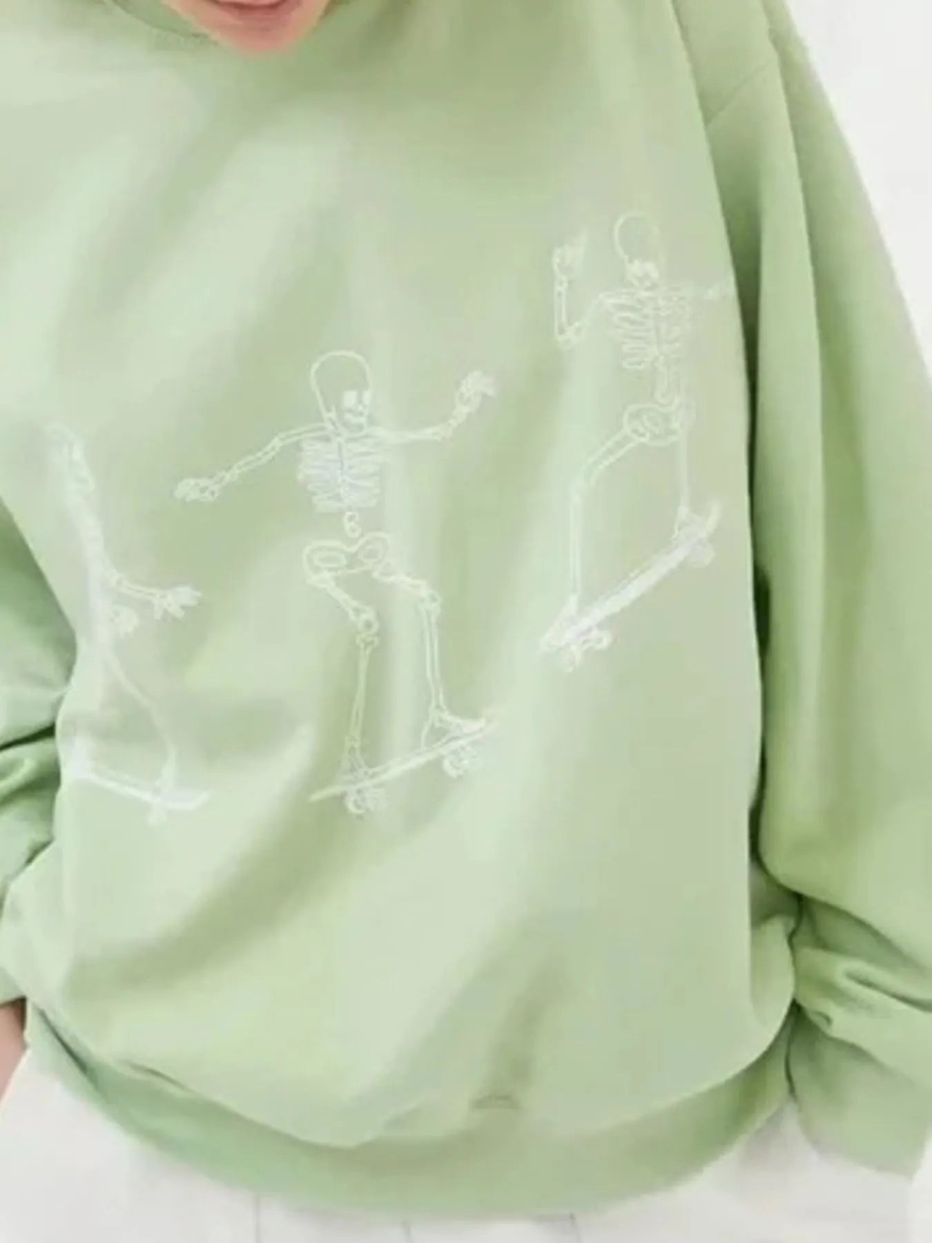 Skeleton Graphic Oversized Sweatshirt designed for comfort and style at Lookzlike