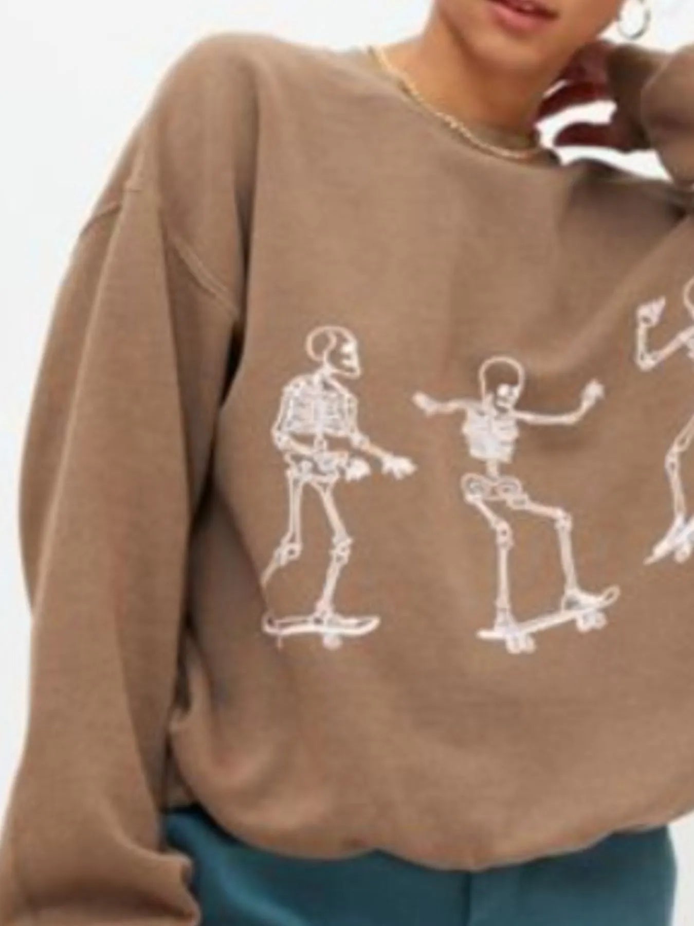 Skeleton Graphic Oversized Sweatshirt designed for comfort and style at Lookzlike