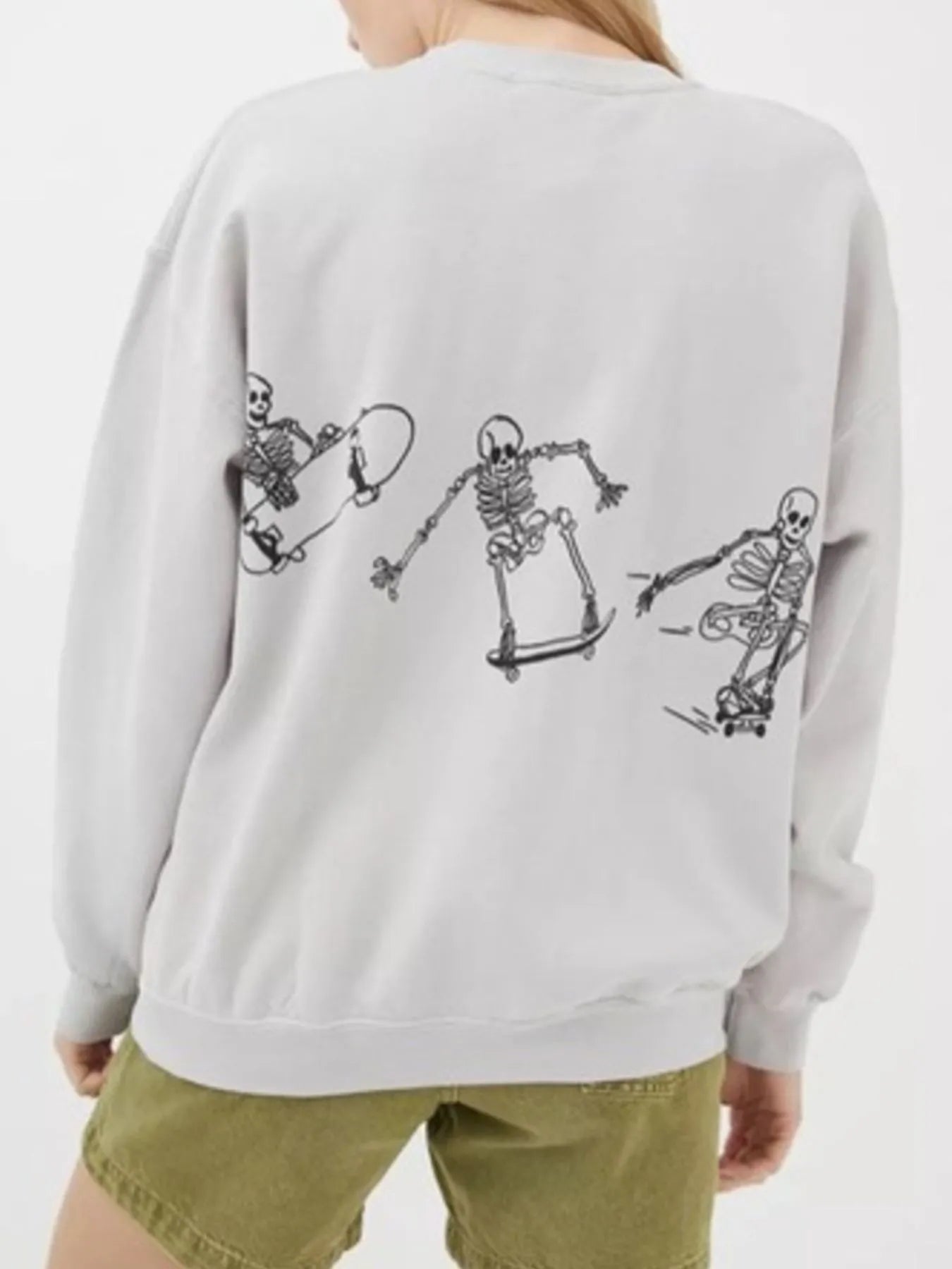 Skeleton Graphic Oversized Sweatshirt designed for comfort and style at Lookzlike