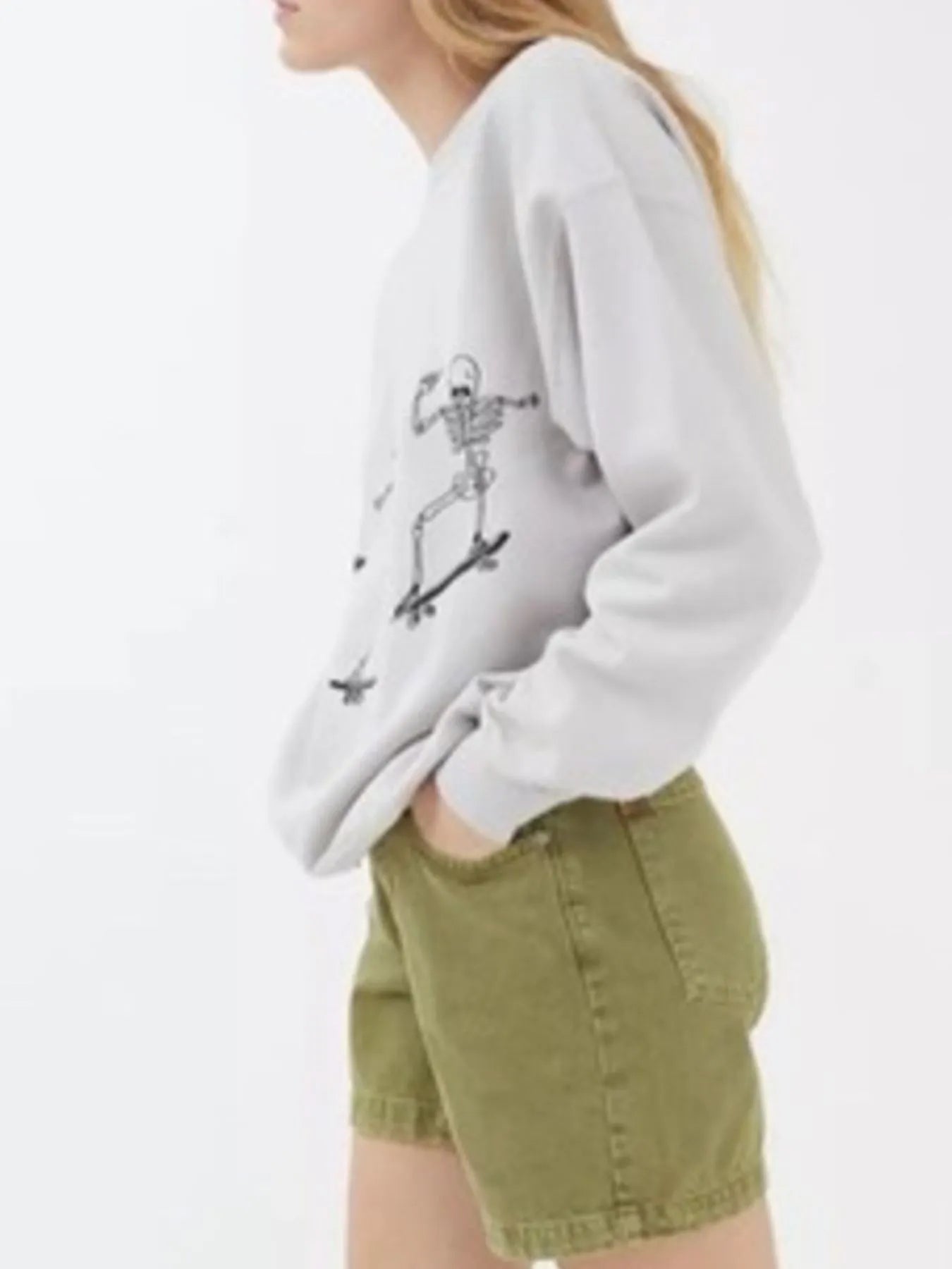 Skeleton Graphic Oversized Sweatshirt designed for comfort and style at Lookzlike
