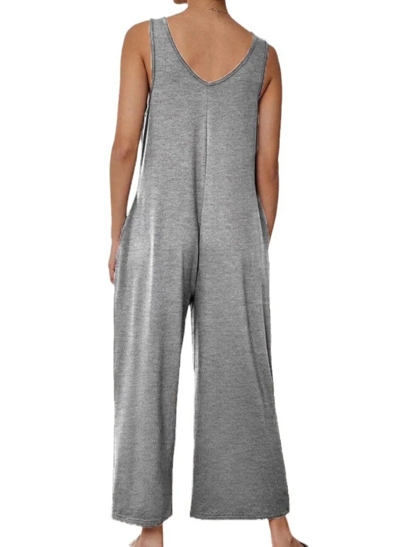 Sleeveless Wide Leg Casual Jumpsuit - Lookzlike