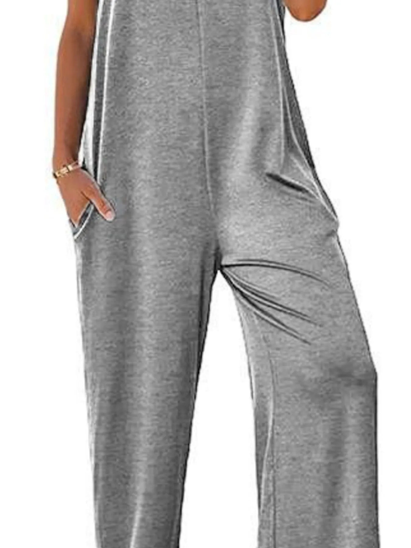 Sleeveless Wide Leg Casual Jumpsuit - Lookzlike