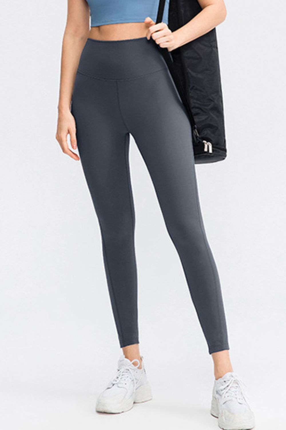 Slim Fit Wide Waistband Long Sports Pants - Lookzlike