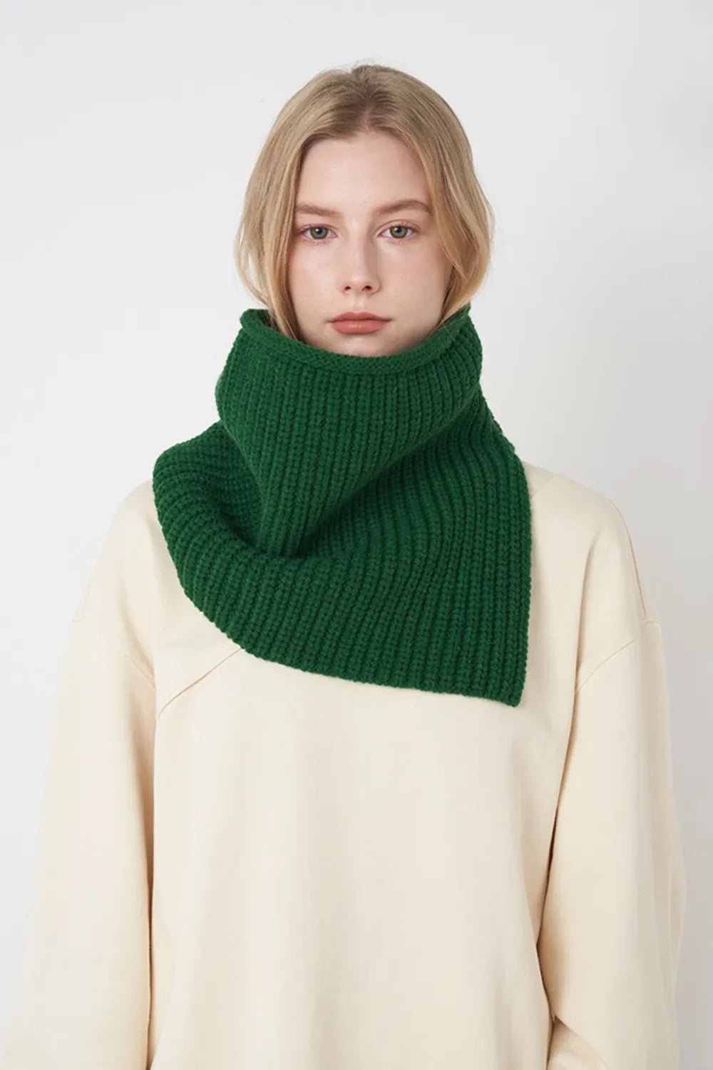 Slit Pullover Knit Scarf - Lookzlike