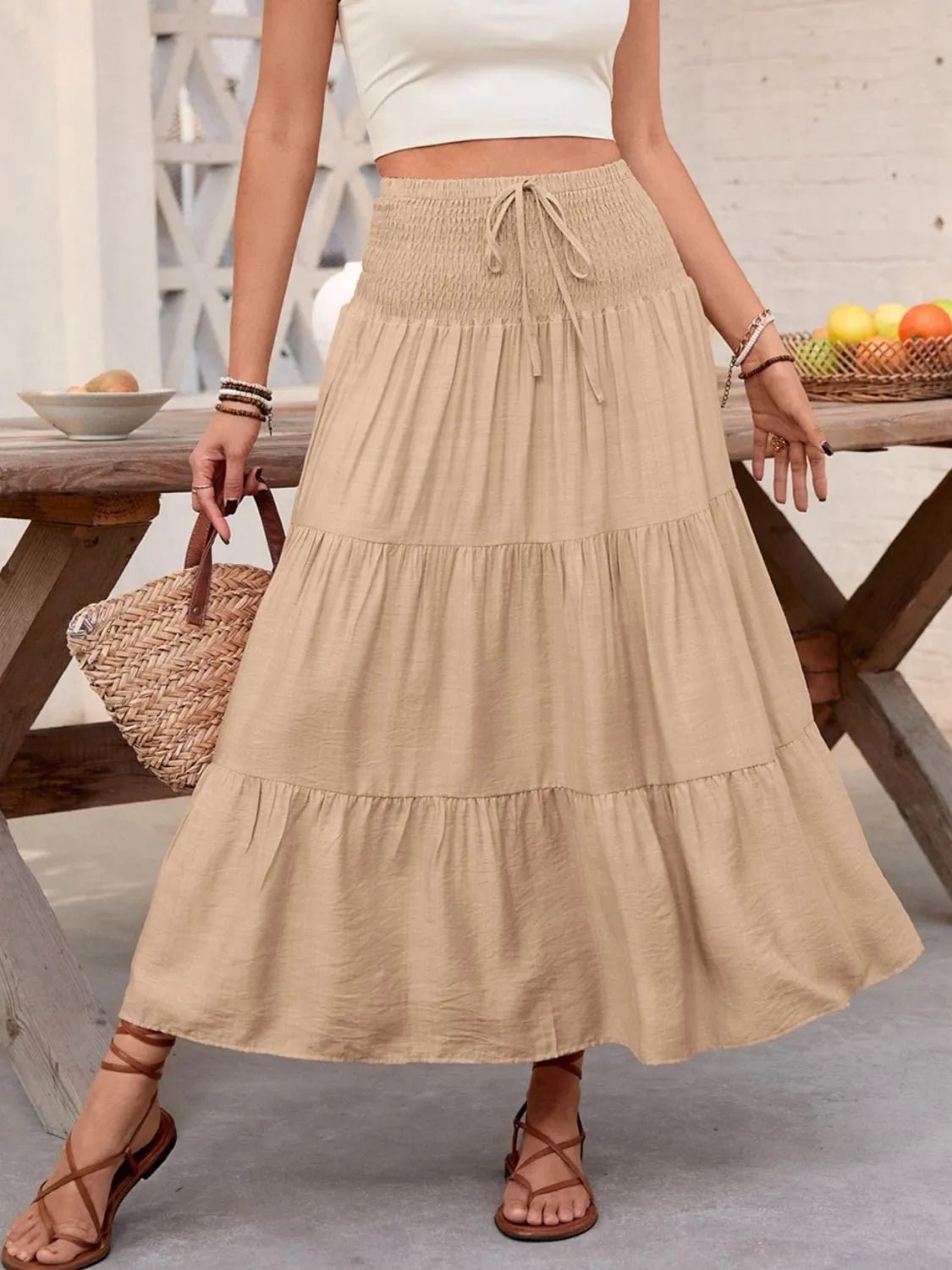 Smocked Tiered Skirt - Lookzlike