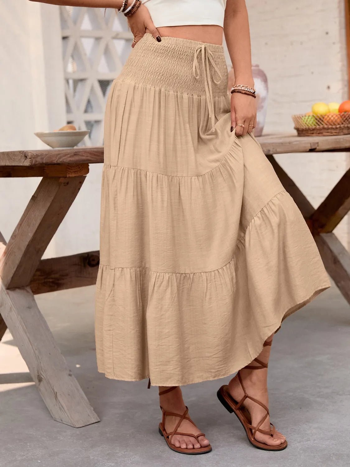 Smocked Tiered Skirt - Lookzlike