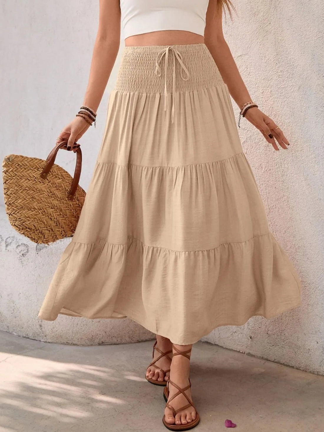 Smocked Tiered Skirt - Lookzlike