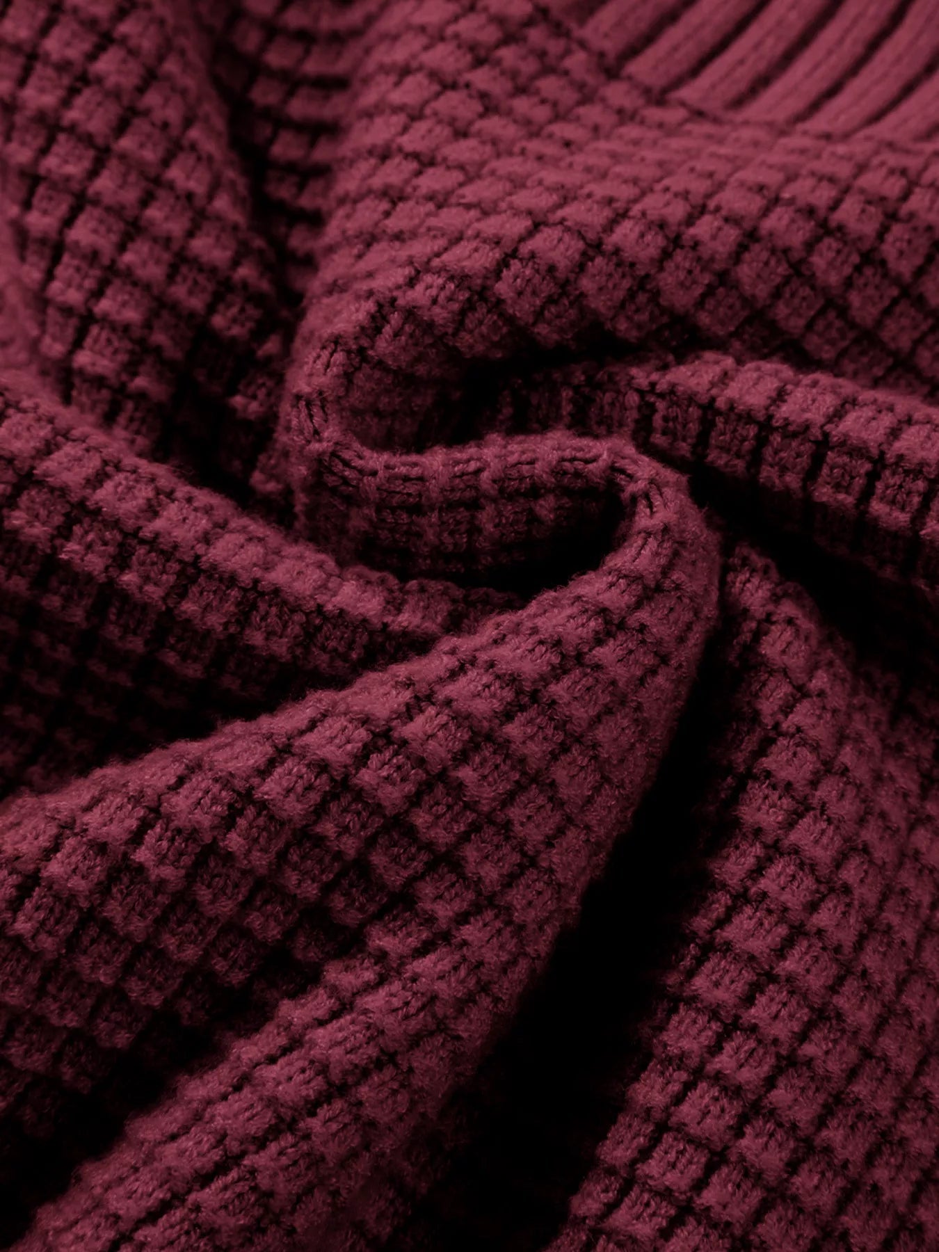 Solid Color Mixed Textured Knitted Crew Neck Sweater designed for comfort and style at Lookzlike