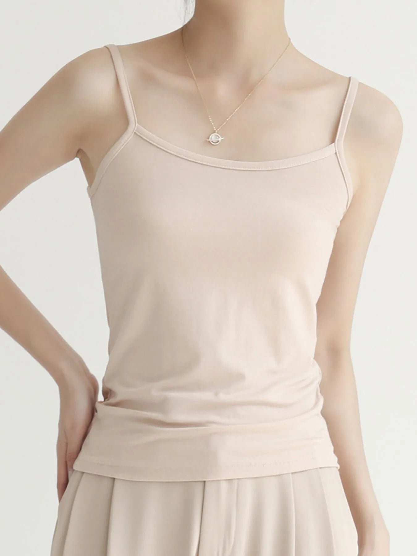 Solid Color Scoop Neck Cami - Lookzlike